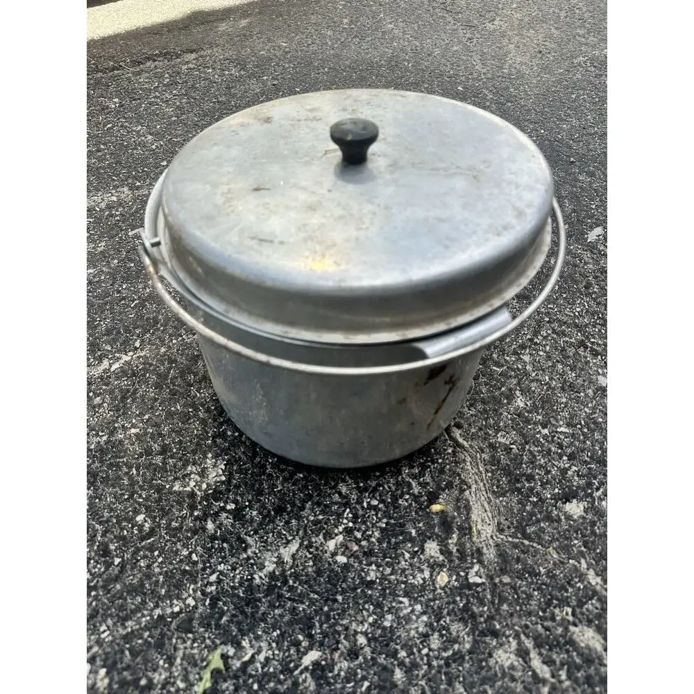 Vintage Stock Pot Lot 3pc Kitchen Craft Enamel Graniteware Hunting Camp